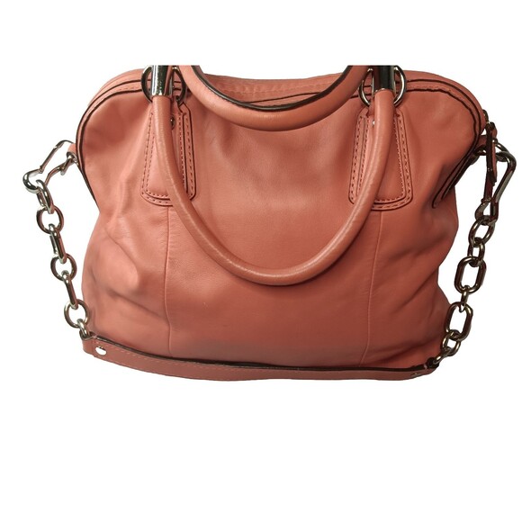 Coach Kristin Leather Pleated Satchel Bag F15339 Burnt Orange Handbag - Picture 9 of 16